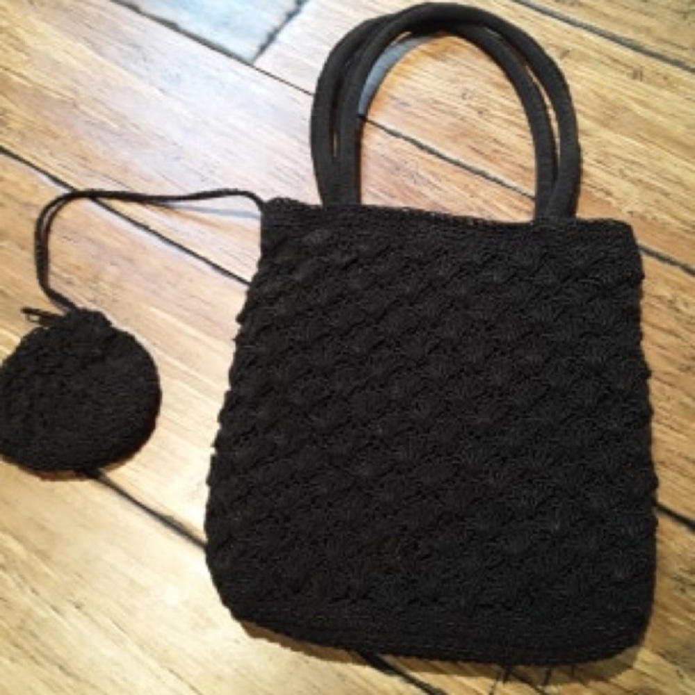 Black Crotchet Small Handbag